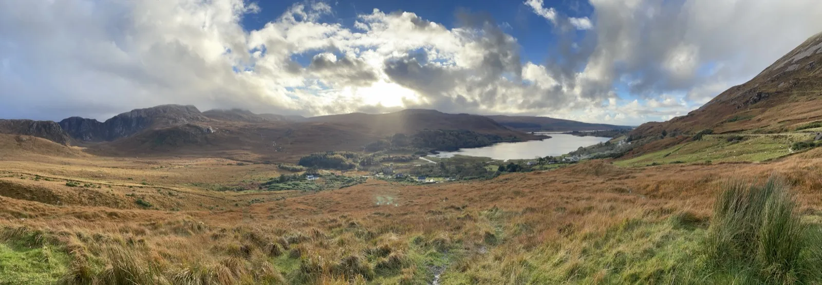 Mountain valley and lake in Ireland